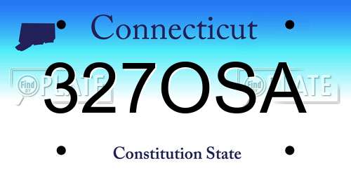 327OSA Connecticut License Plate