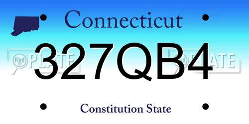 327QB4 Connecticut License Plate