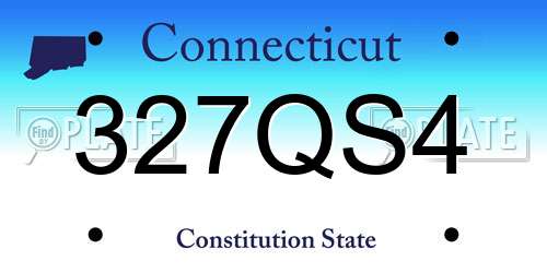 327QS4 Connecticut License Plate