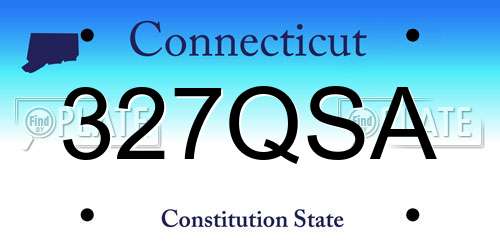 327QSA Connecticut License Plate