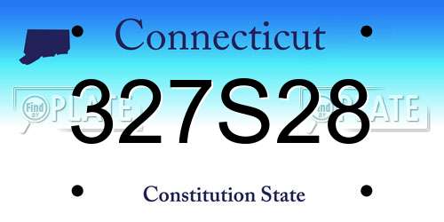 327S28 Connecticut License Plate