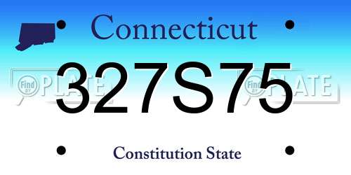 327S75 Connecticut License Plate