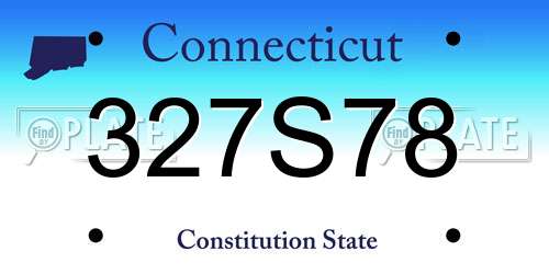 327S78 Connecticut License Plate