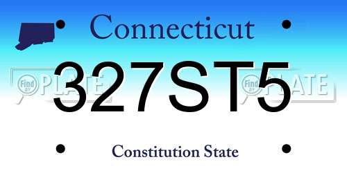 327ST5 Connecticut License Plate