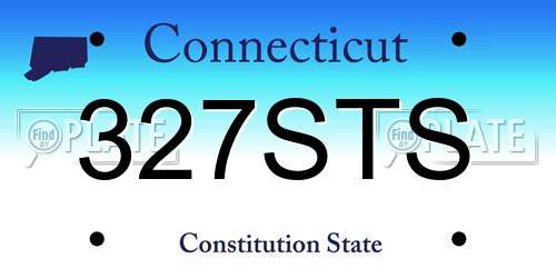 327STS Connecticut License Plate