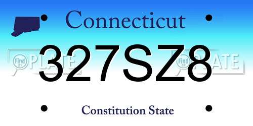 327SZ8 Connecticut License Plate