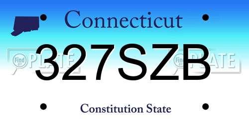 327SZB Connecticut License Plate