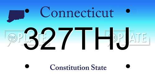 327THJ Connecticut License Plate