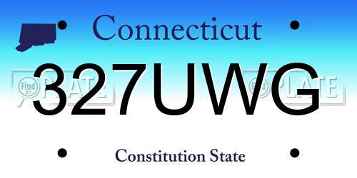 327UWG Connecticut License Plate