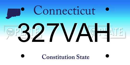 327VAH Connecticut License Plate