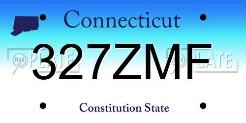 327ZMF Connecticut License Plate