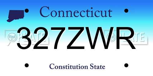 327ZWR Connecticut License Plate