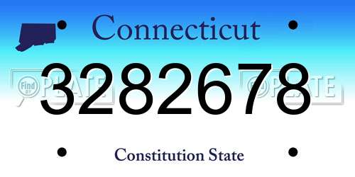 3282678 Connecticut License Plate