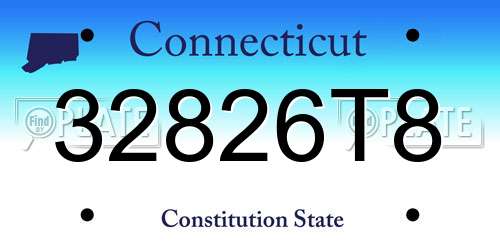 32826T8 Connecticut License Plate
