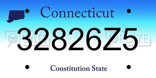 32826Z5 Connecticut License Plate