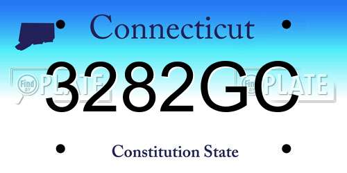 3282GC Connecticut License Plate