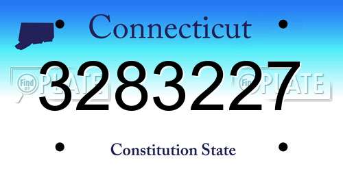 3283227 Connecticut License Plate