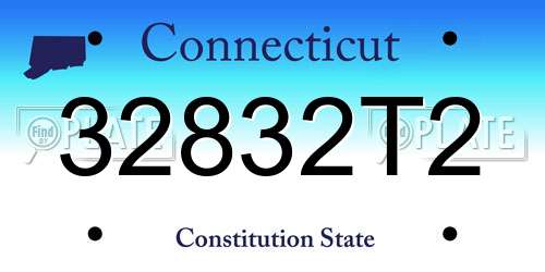 32832T2 Connecticut License Plate