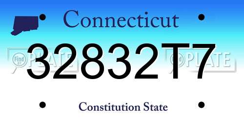 32832T7 Connecticut License Plate