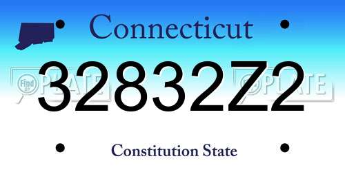 32832Z2 Connecticut License Plate