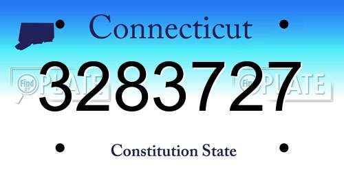 3283727 Connecticut License Plate