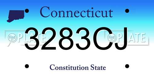 3283CJ Connecticut License Plate