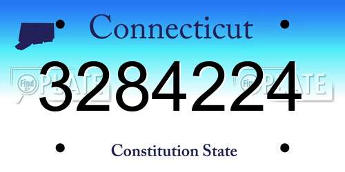 3284224 Connecticut License Plate