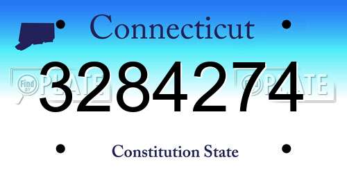 3284274 Connecticut License Plate