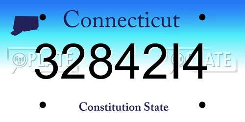 32842I4 Connecticut License Plate