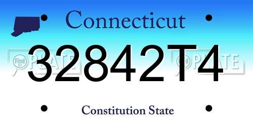 32842T4 Connecticut License Plate