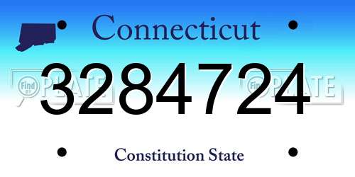 3284724 Connecticut License Plate