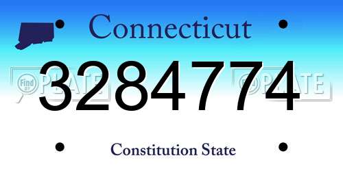 3284774 Connecticut License Plate