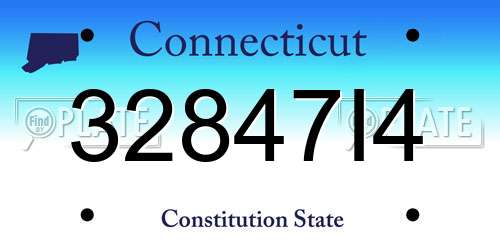 32847I4 Connecticut License Plate
