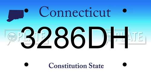 3286DH Connecticut License Plate