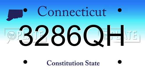 3286QH Connecticut License Plate