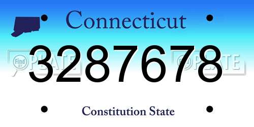 3287678 Connecticut License Plate