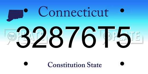 32876T5 Connecticut License Plate