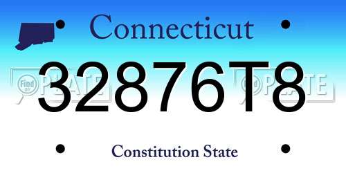 32876T8 Connecticut License Plate