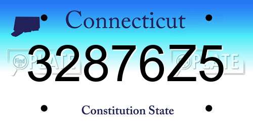 32876Z5 Connecticut License Plate