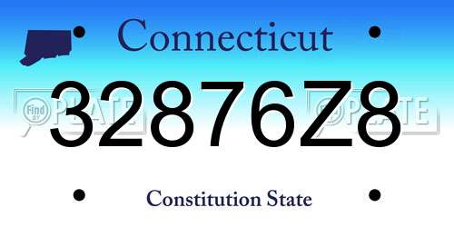 32876Z8 Connecticut License Plate
