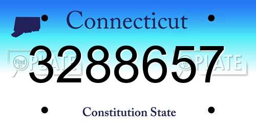 3288657 Connecticut License Plate