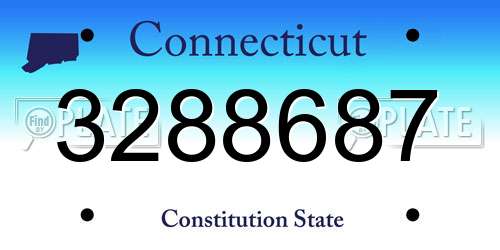 3288687 Connecticut License Plate