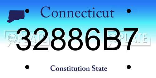 32886B7 Connecticut License Plate