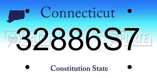 32886S7 Connecticut License Plate