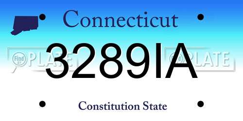 3289IA Connecticut License Plate