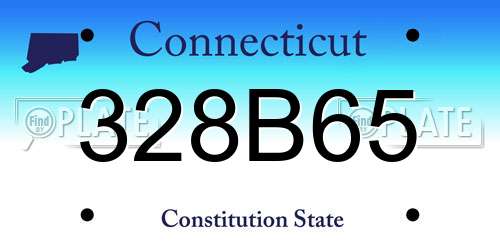 328B65 Connecticut License Plate