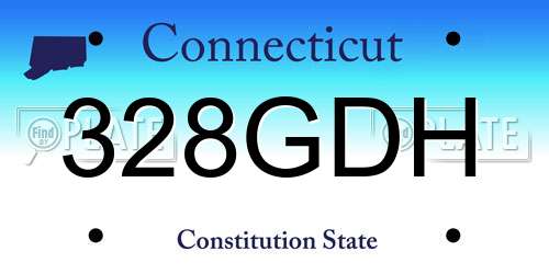 328GDH Connecticut License Plate
