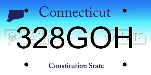 328GOH Connecticut License Plate