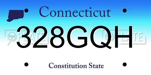 328GQH Connecticut License Plate