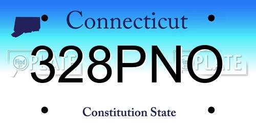 328PNO Connecticut License Plate